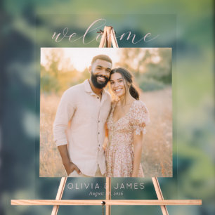 Joyful Beige Romantic Photo Acrylic Sign