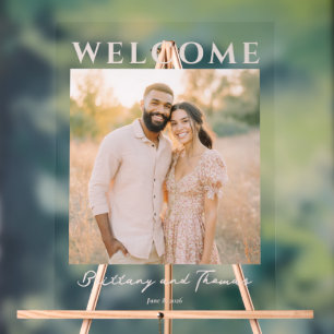 Joyful Beige Romantic Photo Acrylic Sign