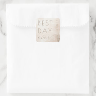 Joyful Beige Watercolor Wedding Sticker