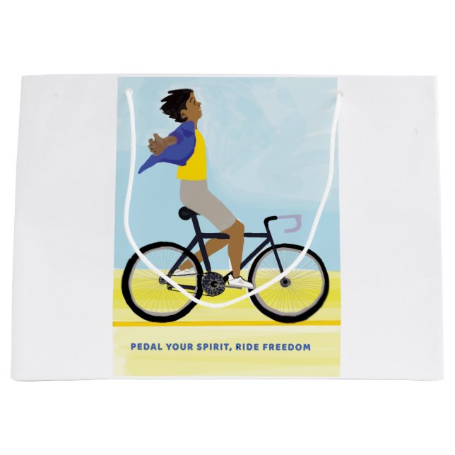 Joyful Bike Ride Large Gift Bag  (Front)