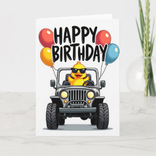 Joyful Birthday Bird Truck Card
