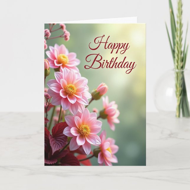 Joyful Birthday Bloom Cluster Card (Front)
