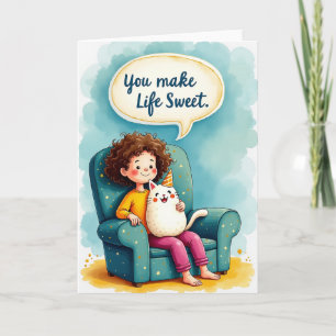 Joyful Birthday Child Cat Card
