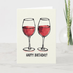 Joyful Birthday Crimson Glass Card