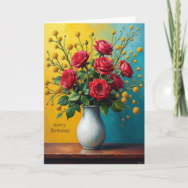 Joyful Birthday Florets Card (Front)