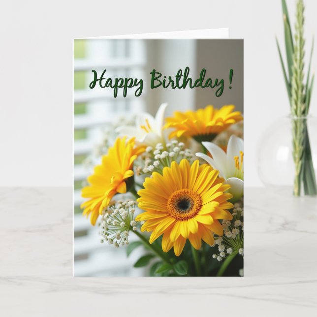 Joyful Birthday Flower Card (Front)