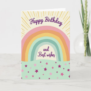 Joyful Birthday Gradient Arch Card