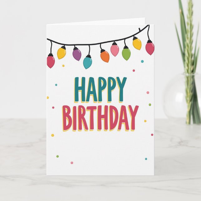 Joyful Birthday Lights Card (Front)