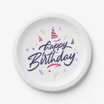 Joyful Birthday Paper Plates