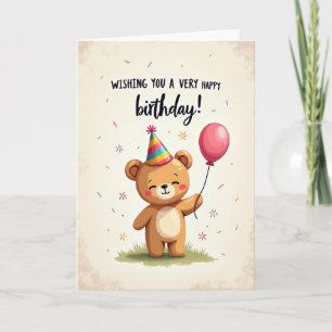 Joyful Birthday Party Hat Card