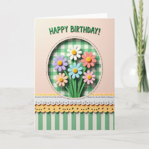 Joyful Birthday Pastel Flowers Card