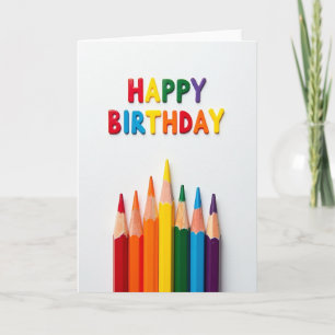 Joyful Birthday Pencil Art Card