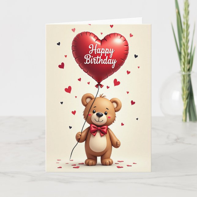 Joyful Birthday Plush Toy Card (Front)