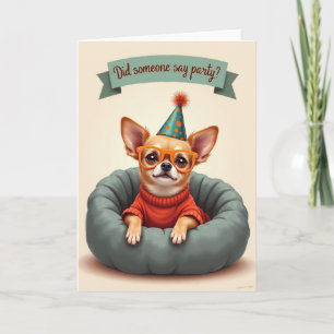 Joyful Birthday Pup Glasses Card