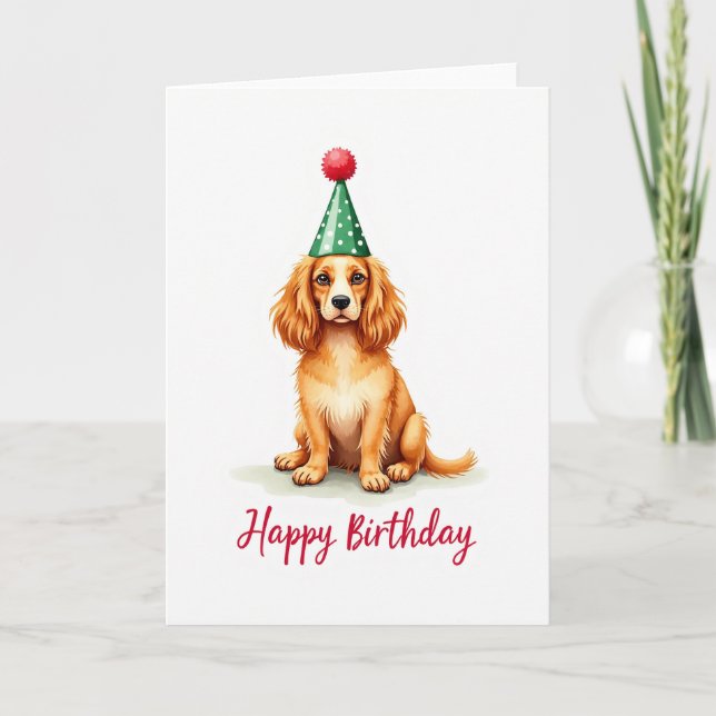 Joyful Birthday Pup Portrait Card (Front)