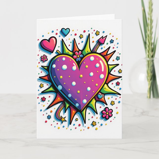 Joyful Birthday Rainbow Heart Card (Front)