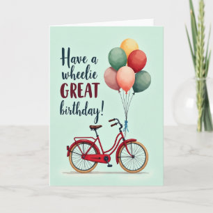 Joyful Birthday Red Bicycle Card