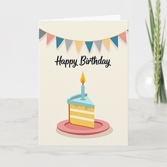 Joyful Birthday Slice Card (Front)