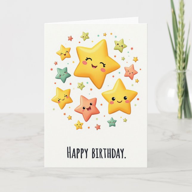 Joyful Birthday Starry Card (Front)