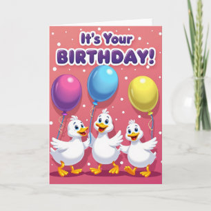 Joyful Birthday Three Birds Card