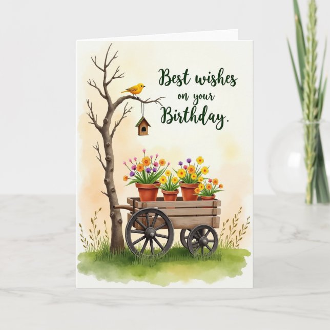 Joyful Birthday Watercolor Card (Front)