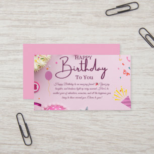 Joyful Birthday Wishes Business Card