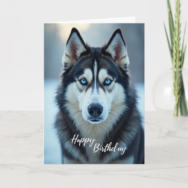 Joyful Birthday Wolf Animal Card (Front)
