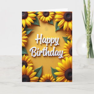 Joyful Birthday Yellow Blossom Card