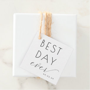 Joyful Black Typographic Favour Tags