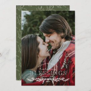 Joyful Blessings Hand Lettered Photo Flat Card