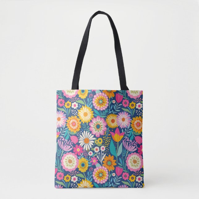 Joyful Blooms Tote Bag (Front)