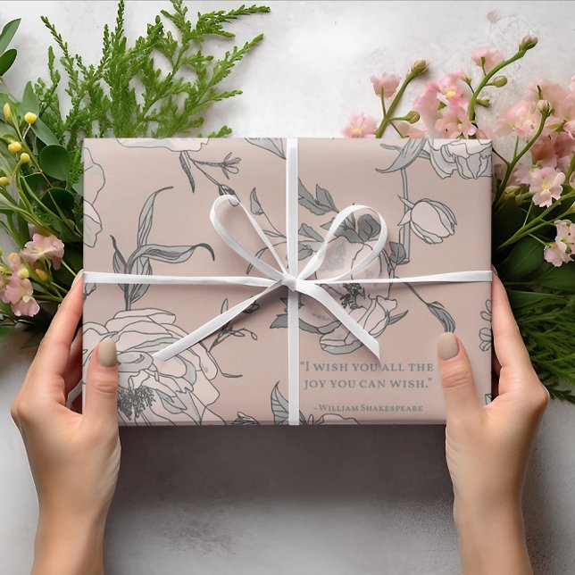 Joyful Blossoms - Shakespeare Wedding Wrapping Paper (Creator Uploaded)