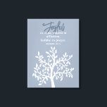 Joyful Blue Bible Verse and Simple Tree Canvas Print<br><div class="desc">Joyful Blue Bible Verse and Simple Tree Canvas Print</div>