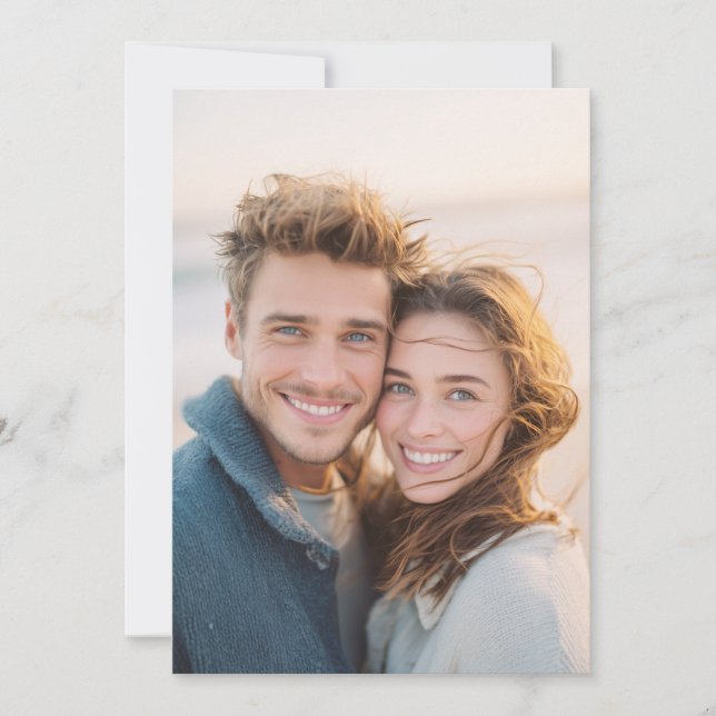 Joyful Blue Natural Photo Invitation (Front)