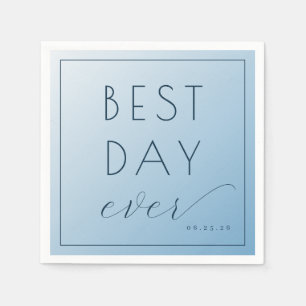 Joyful Blue Typographic Celebration Napkin