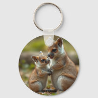 "Joyful Bond: Mama and Baby Quokka"