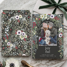 Joyful Botanical Christmas Personalised Arch Photo