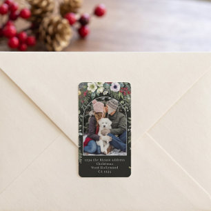 Joyful Botanical Christmas Personalised Arch Photo Label