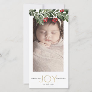 Joyful Boughs of Holly Holiday Card