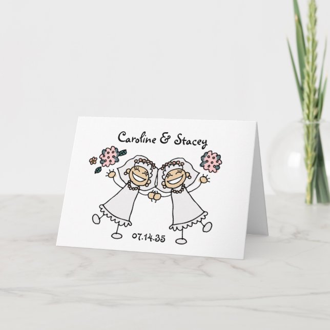 Joyful Brides Personalised Gay Lesbian Wedding Thank You Card (Front)