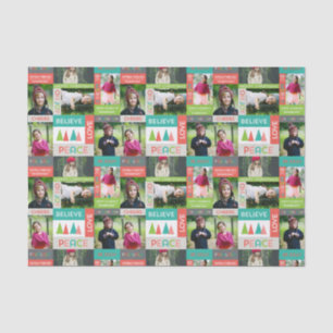 Joyful & Bright Holiday 5 Photo Collage Tissue Paper