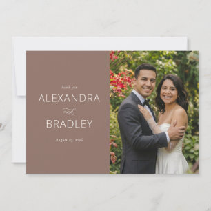 Joyful Brown Nature Portrait Thank You Card
