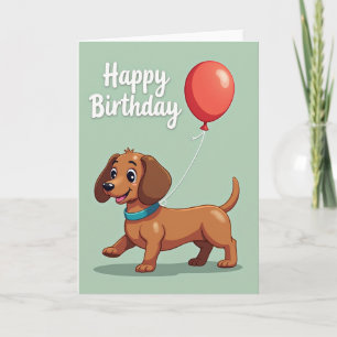 Joyful Brown Pup Birthday Card