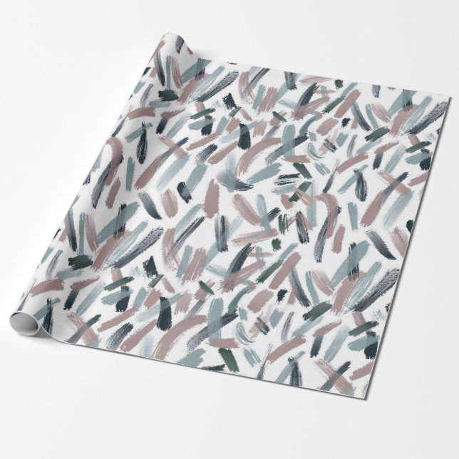 Joyful Brush Strokes Wrapping Paper (Unrolled)