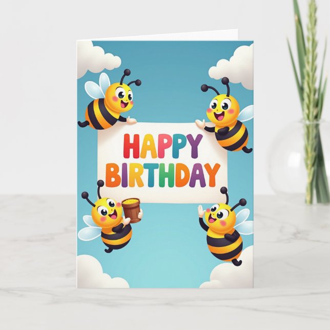 Joyful Bug Birthday Card (Front)