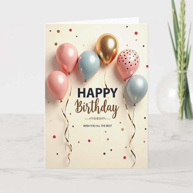 Joyful Buoyant Birthday Card (Front)