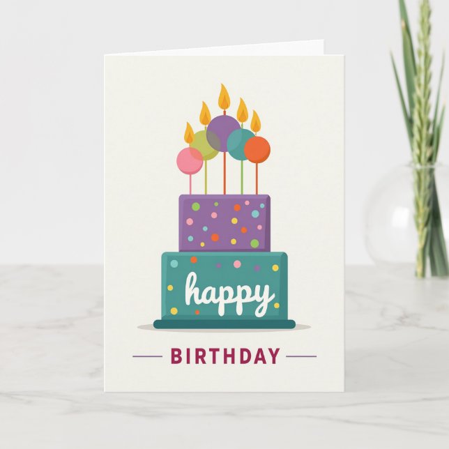 Joyful Cake Polka Dot Card (Front)