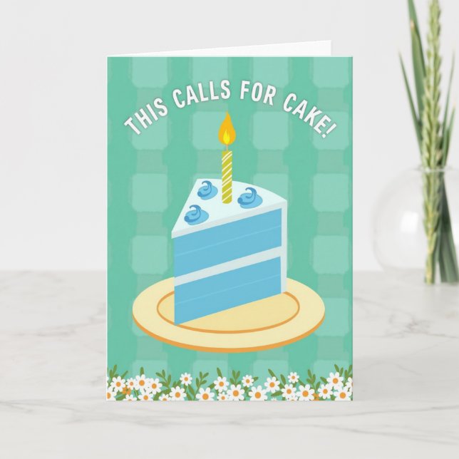 Joyful Cake Slice Birthday Card (Front)