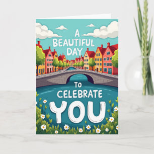 Joyful Canal Town Birthday Card