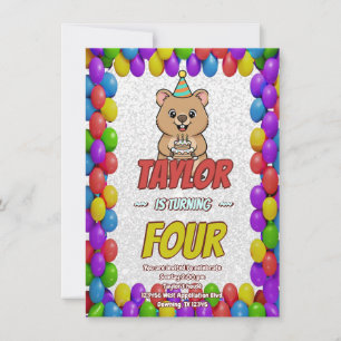 Joyful Capybara Birthday Invite